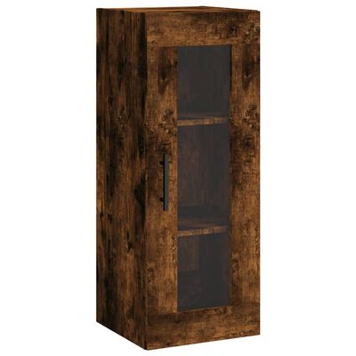 vidaXL Hoge kast 34,5x34x180 cm bewerkt hout gerookt eikenkleurig