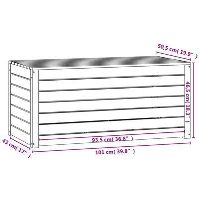 vidaXL Tuinbox 101x50,5x46,5 cm massief grenenhout zwart