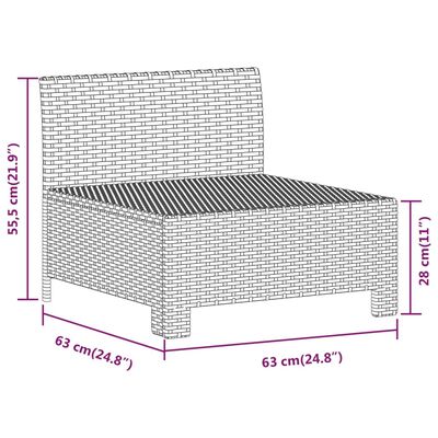 vidaXL 7-delige Loungeset met kussens poly rattan grijs