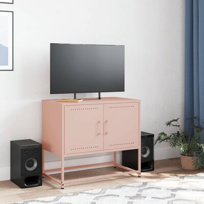 vidaXL Tv-meubel 68,5x39x60,5 cm staal roze