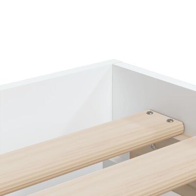 vidaXL Bedframe met lades bewerkt hout wit 75x190 cm