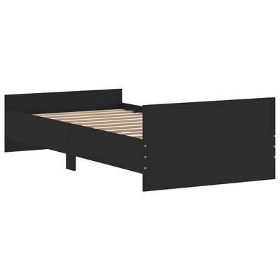 vidaXL Bedframe bewerkt hout zwart 90x200 cm