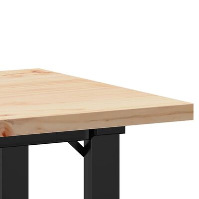 vidaXL Eettafel O-frame 50x50x75,5 cm massief grenenhout en gietijzer