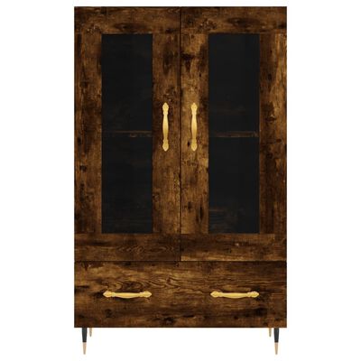 vidaXL Hoge kast 69,5x31x115 cm bewerkt hout gerookt eikenkleurig