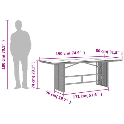 vidaXL 9-delige Tuinset poly rattan zwart