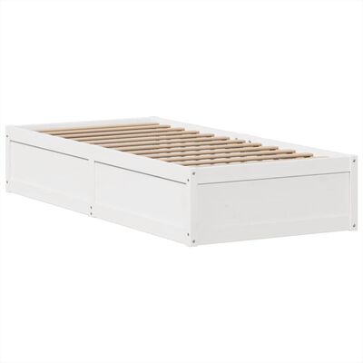 vidaXL Bedframe zonder matras massief grenenhout wit 140x200 cm