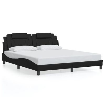 vidaXL Bedframe met LED-verlichting kunstleer zwart 180x200 cm