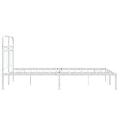 vidaXL Bedframe met hoofdbord metaal wit 120x190 cm