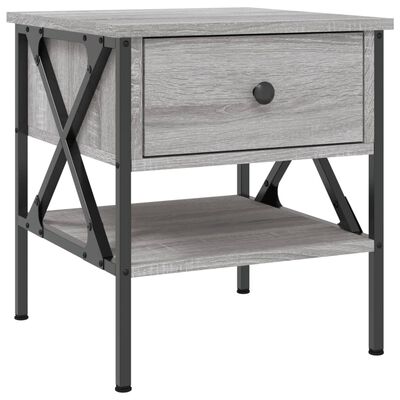 vidaXL Nachtkastjes 2 st 40x42x45 cm bewerkt hout grijs sonoma eiken