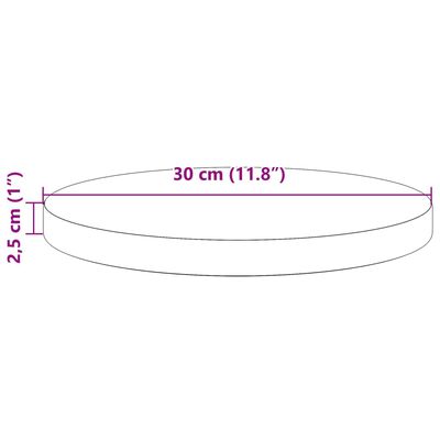 vidaXL Tafelblad rond Ø30x2,5 cm massief grenenhout wasbruin