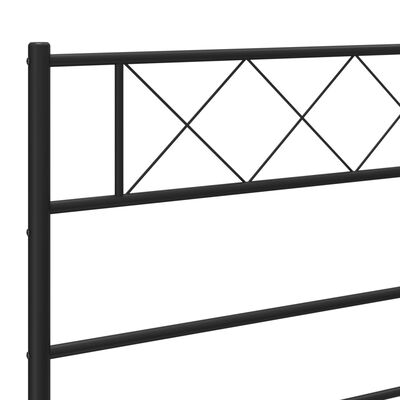 vidaXL Bedframe met hoofdbord metaal zwart 100x190 cm