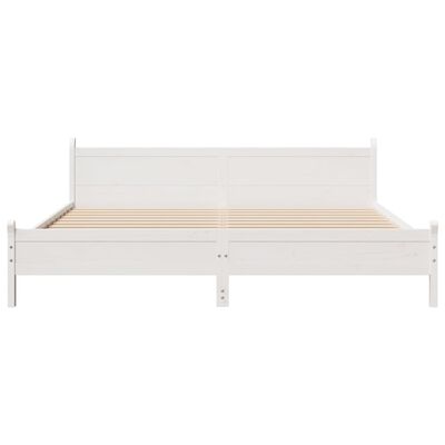 vidaXL Bedframe zonder matras massief grenenhout wit 180x200 cm