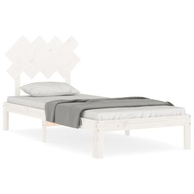 vidaXL Bedframe zonder matras massief grenenhout wit 90x200 cm