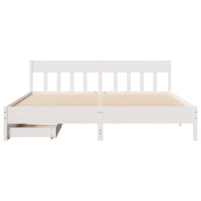 vidaXL Bedframe zonder matras massief grenenhout wit 180x200 cm