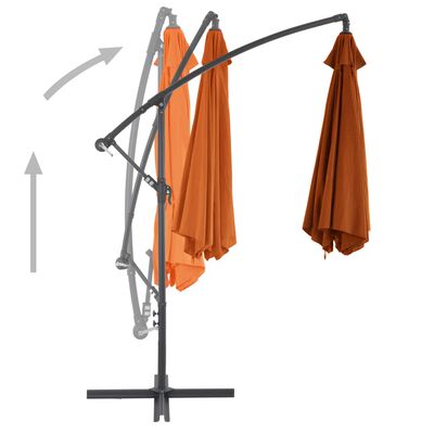 vidaXL Zweefparasol met aluminium paal 300 cm terracottakleurig