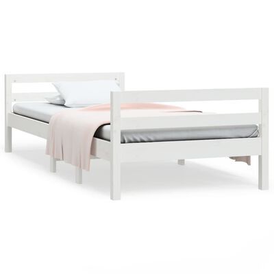 vidaXL Bedframe zonder matras massief grenenhout wit 90x200 cm