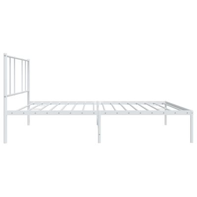 vidaXL Bedframe met hoofdbord metaal wit 100x190 cm