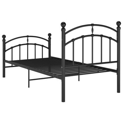 vidaXL Bedframe metaal zwart 100x200 cm