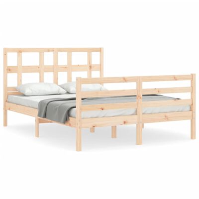 vidaXL Bedframe met hoofdbord massief hout 120x200 cm