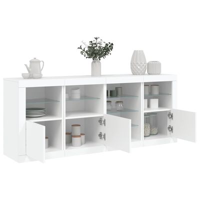 vidaXL Dressoir met LED-verlichting 164x37x67 cm wit