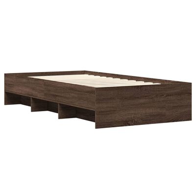 vidaXL Bedframe zonder matras bewerkt hout bruin eikenkleur 75x190 cm