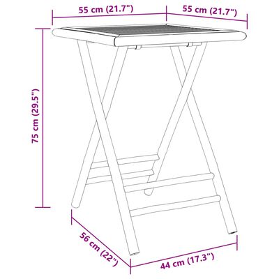 vidaXL 3-delige Bistroset bamboe