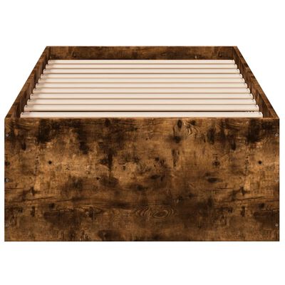 vidaXL Bedframe zonder matras hout gerookt eikenkleurig 75x190 cm