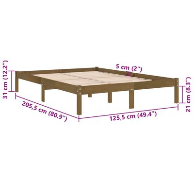 vidaXL Bedframe massief grenenhout honingbruin 120x200 cm