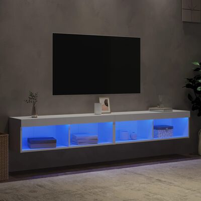 vidaXL Tv-meubels met LED-verlichting 2 st 100x30x30 cm wit