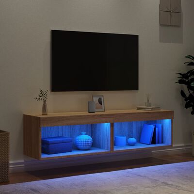 vidaXL Tv-meubels met LED-verlichting 2 st 60x30x30 cm sonoma eiken