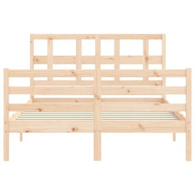 vidaXL Bedframe met hoofdbord massief hout 120x200 cm