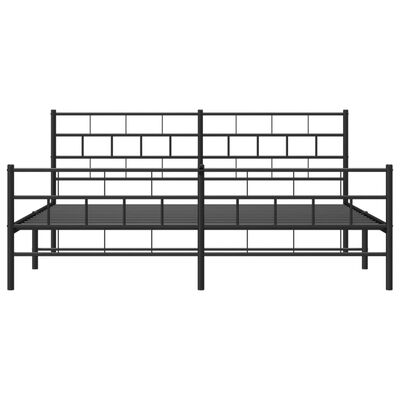 vidaXL Bedframe met hoofd- en voeteneinde metaal zwart 193x203 cm