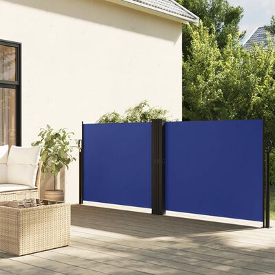 vidaXL Windscherm uittrekbaar 140x600 cm blauw