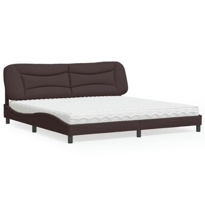 vidaXL Bed met matras stof donkerbruin 200x200 cm