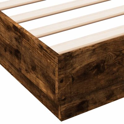 vidaXL Bedframe bewerkt hout gerookt eikenkleurig 140x190 cm