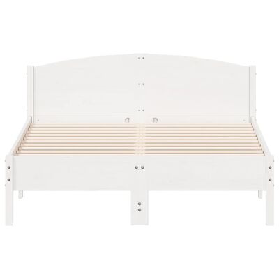 vidaXL Bedframe zonder matras massief grenenhout wit 135x190 cm