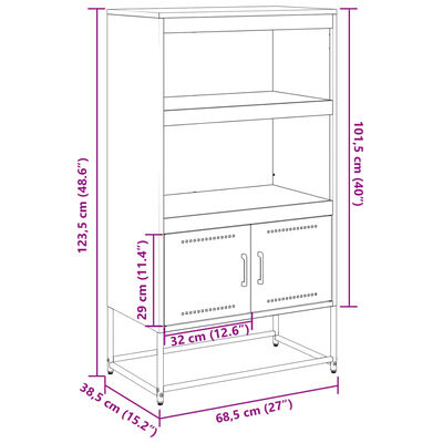 vidaXL Tv-meubel 100,5x39x60,5 cm staal mosterdgeel