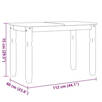 vidaXL Eettafel Corona 112x60x75 cm massief grenenhout