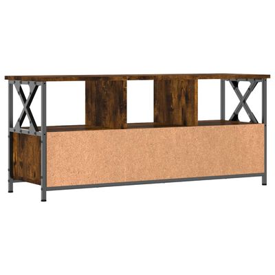 vidaXL Tv-meubel 102x33x45 cm bewerkt hout en ijzer gerookt eikenkleur