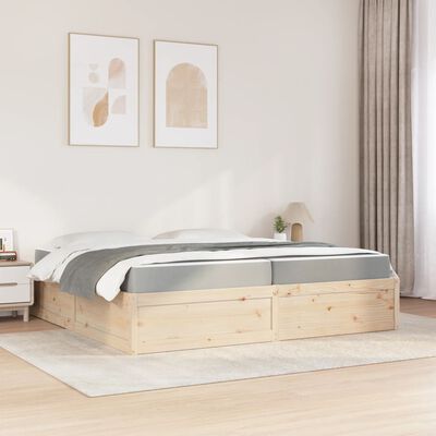 vidaXL Bed met matras massief grenenhout 200x200 cm