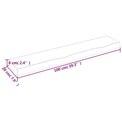 vidaXL Wandschap 100x20x6 cm behandeld massief eikenhout donkerbruin