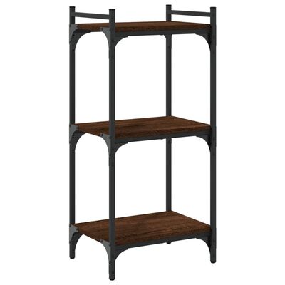 vidaXL Boekenkast 3-laags 40x30x86 cm bewerkt hout bruin eikenkleur