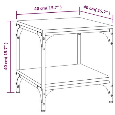 vidaXL Bijzettafels 2 st 40x40x40 cm bewerkt hout zwart