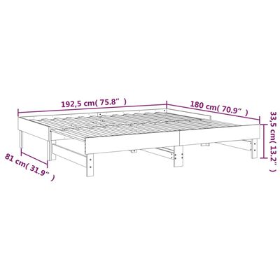 vidaXL Slaapbank uitschuifbaar grenenhout honingbruin 2x(90x190) cm