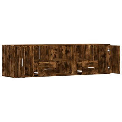 vidaXL Hoekkast 160x40x45 cm bewerkt hout gerookt eikenkleurig