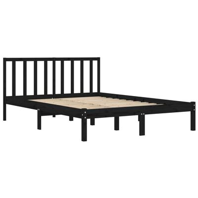 vidaXL Bedframe massief grenenhout zwart 200x200 cm