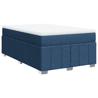 vidaXL Boxspring met matras stof blauw 120x200 cm