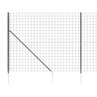 vidaXL Draadgaashek met grondankers 1,8x25 m antracietkleurig