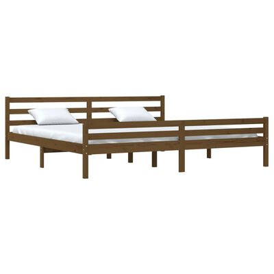 vidaXL Bedframe massief hout honingbruin 200x200 cm