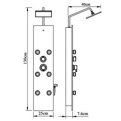 vidaXL Douchepaneel 25x47,5x130 cm glas wit